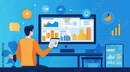 Digital Marketing Specialist Analyzing Campaign Performance with Data,