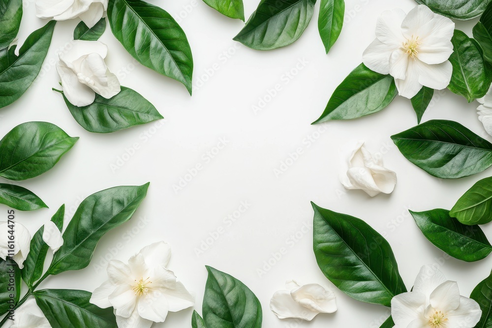 Fototapeta premium Gardenia leaf against a backdrop