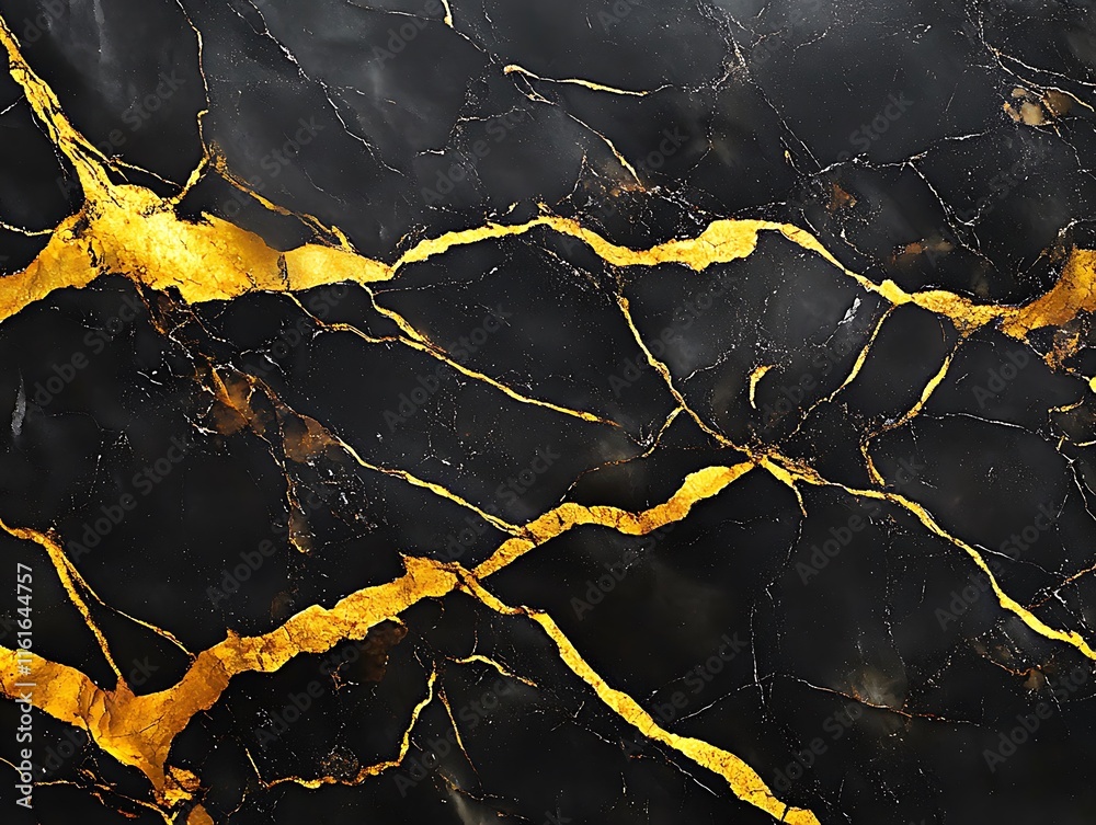 Black Marble Texture With Golden Veins Black Marble Texture With Golden Veins