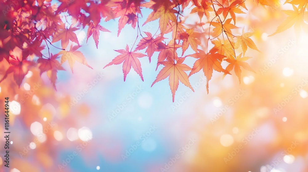Vibrant autumn leaves against a soft, dreamy background. Vibrant autumn leaves against a soft, dreamy background.