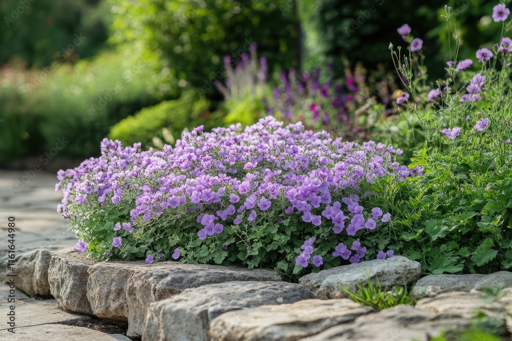 Obraz premium Geranium Summer Skies grows up to 75cm tall resembling a small lilac cloud in your garden