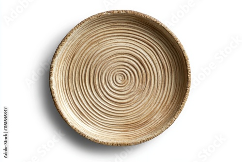 Wallpaper Mural Handcrafted beige ceramic dish with a sandy texture viewed from above isolated on white Torontodigital.ca