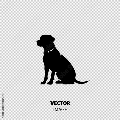 Silhouette of a sitting dog, showcasing its graceful posture and attentive demeanor.