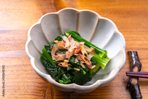 ちぢみほうれん草のおひたし photo