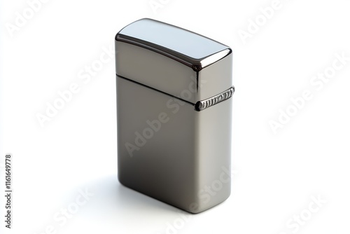 Isolated gray metal lighter on white background