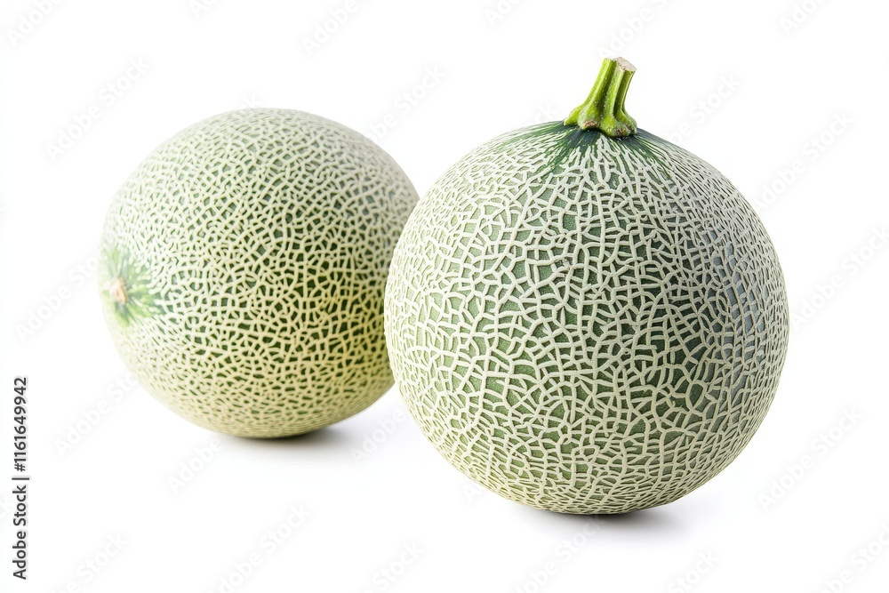 isolated green melon on white isolated green melon on white