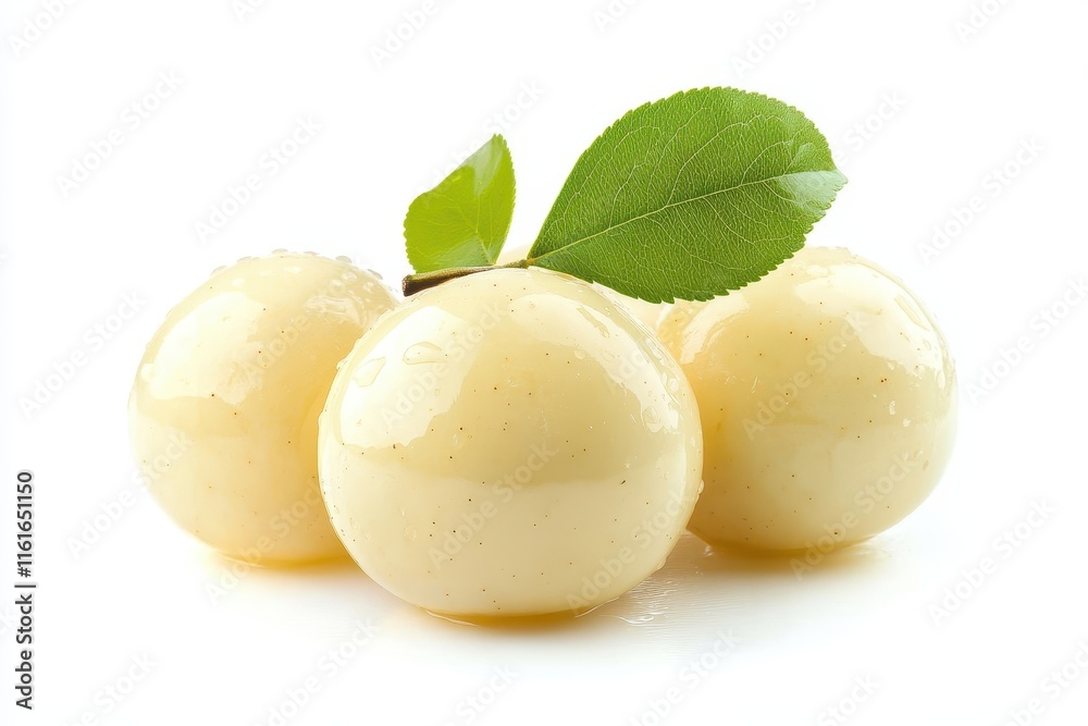Isolated wax apples with leaves on a white background Isolated wax apples with leaves on a white background