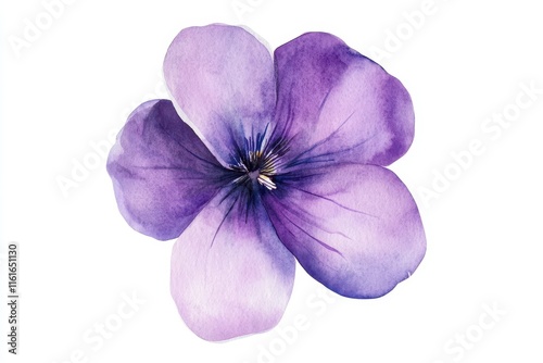 Isolated violet bloom Watercolor floral assortment Collection of purple mauve lilac and lavender flowers with greenery for invitations and card designs