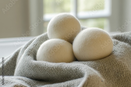 making laundry softer with wool dryer balls photo