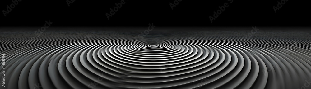 Abstract Concentric Circles Ripple Design, Expanding outwards creating a mesmerizing visual effect on dark background. Abstract Concentric Circles Ripple Design, Expanding outwards creating a mesmerizing visual effect on dark background.