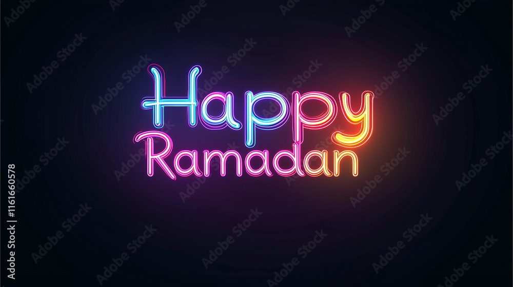 Happy Ramadan written on black background Happy Ramadan written on black background