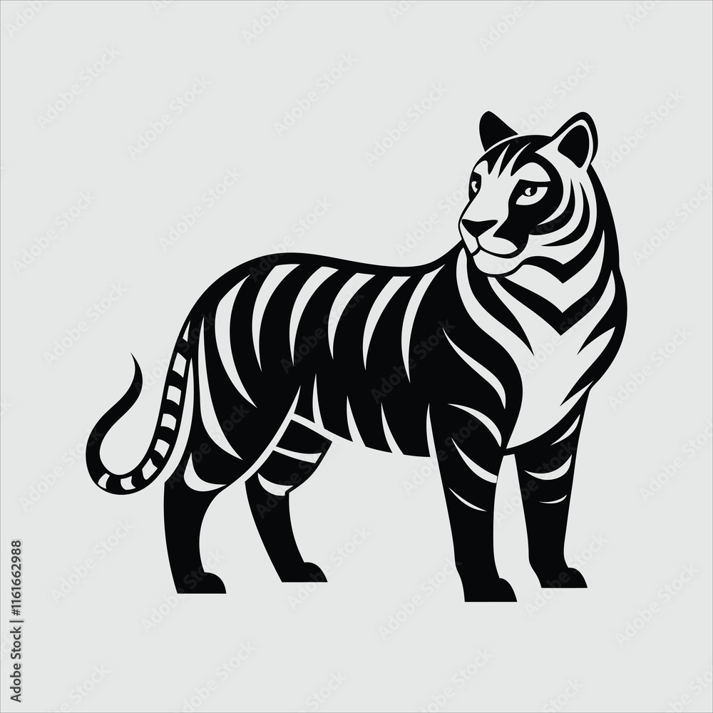 Obraz premium tiger silhouette vector illustration