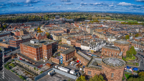 Fotografie Aerial View of Carlisle, England, United Kingdom during Autumn