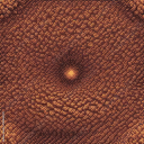 Brown fabric with a hole - Pixel art close-up