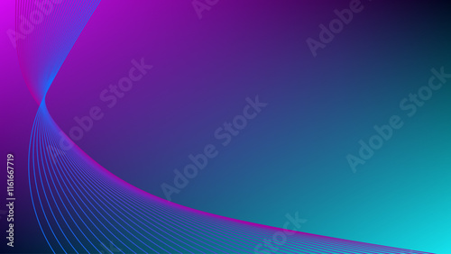 Wavy purple blended lines with purple green gradient mesh abstract background