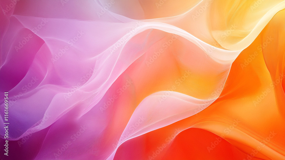 Obraz premium Colorful abstract silk patterns flowing gracefully in warm tones
