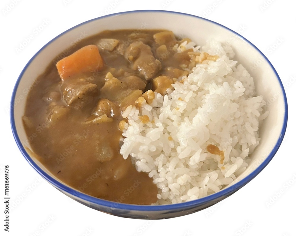 a cuisine photo of rice with curry a cuisine photo of rice with curry