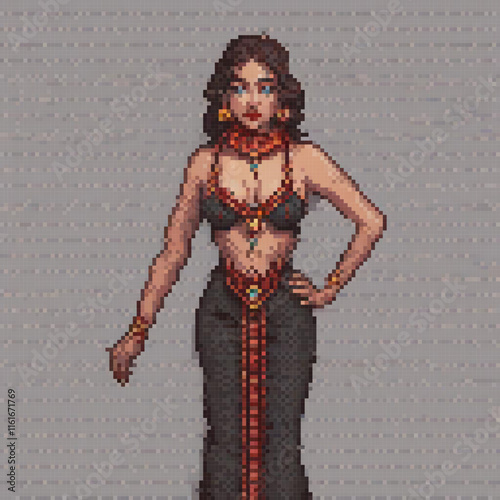 Belly dance costume by pixel art artist