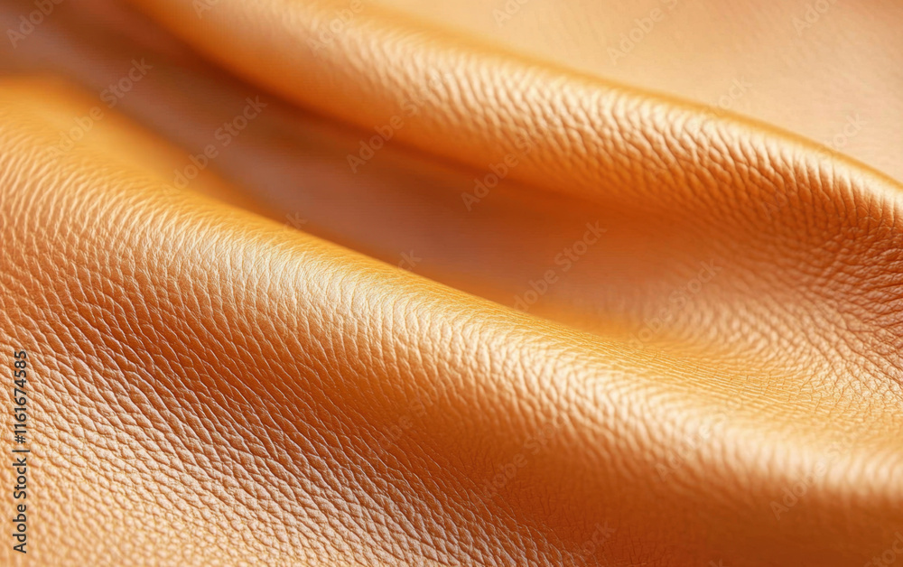 Soft orange leather surface with rich texture and fine details, showcasing luxurious feel and quality of material, perfect for upholstery and fashion design Soft orange leather surface with rich texture and fine details, showcasing luxurious feel and quality of material, perfect for upholstery and fashion design