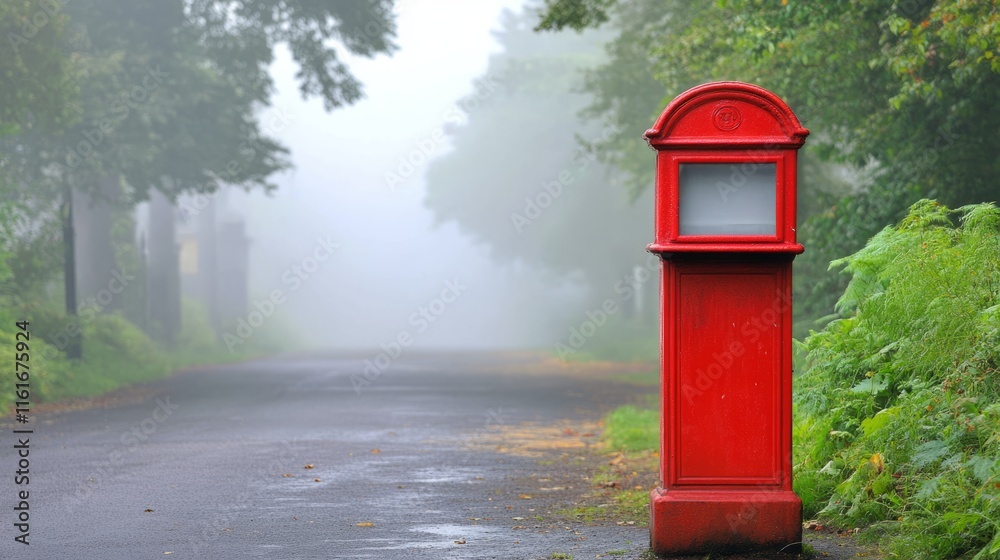 istoric red mailbox stands prominently on a British street, symbolizing timeless communication and cultural heritage. istoric red mailbox stands prominently on a British street, symbolizing timeless communication and cultural heritage.