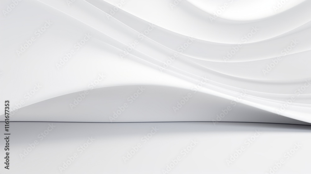 Fototapeta premium Champagne White Flowing Ribbon Abstract Background