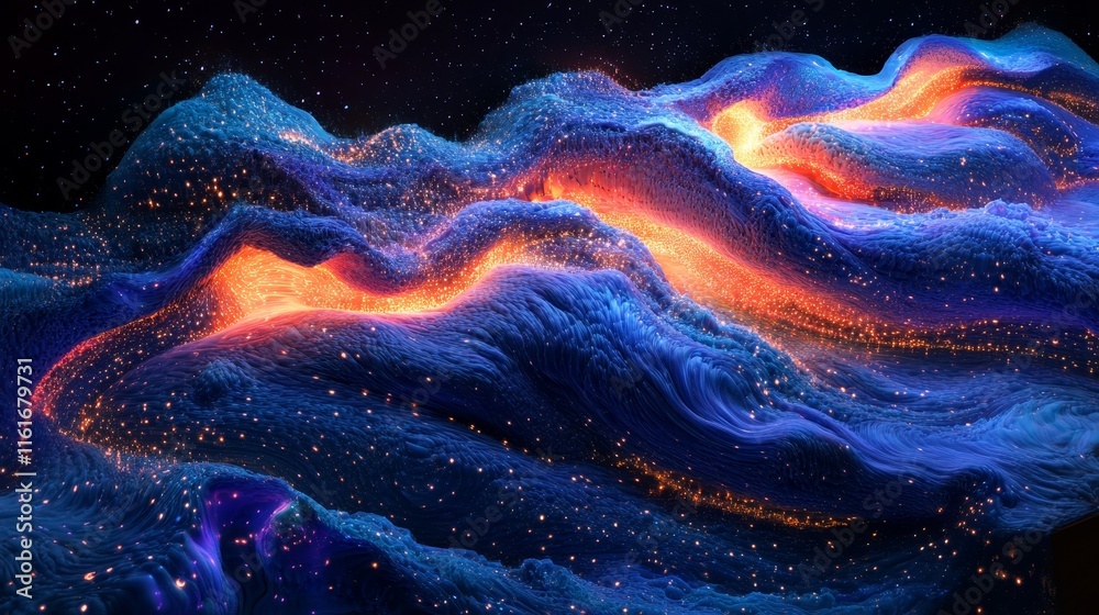 drifts pulse through glowing, luminous digital compositions., Generative AI drifts pulse through glowing, luminous digital compositions., Generative AI