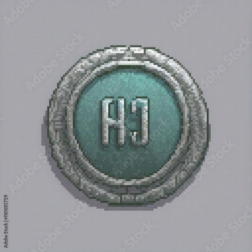 Holographic H-Series Coin Art - Vintage Pixel Design