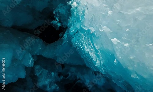 Wallpaper Mural Stunning Close-Up of Ice and Water Dynamics Create a Breathtaking Abstract Scene with Intricate Details in Blue and White Tones Torontodigital.ca