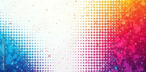 White halftone background, three color abstract design, vibrant hues , overlay, minimalist, abstract
