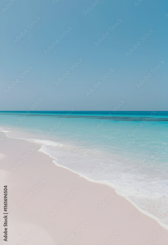 Capturing the serene beauty of a pristine beach accentuates the vibrant turquoise and emerald hues of the water against the white sand, evoking a sense of tranquility and serenity. Ocean beach islan Capturing the serene beauty of a pristine beach accentuates the vibrant turquoise and emerald hues of the water against the white sand, evoking a sense of tranquility and serenity. Ocean beach islan
