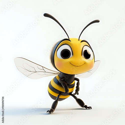 Adorable 3D Render of a Cartoon Bee