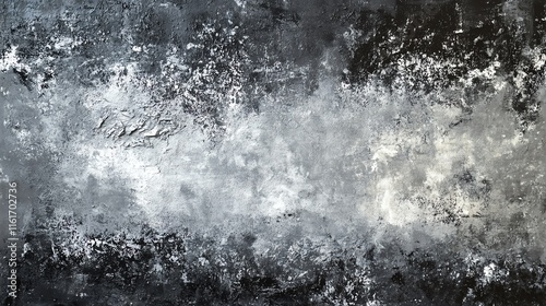 Abstract grayscale texture with dynamic brushstrokes and patterns. photo