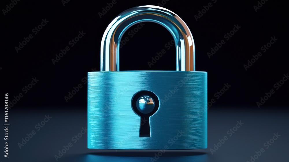 Fototapeta premium Cybersecurity: Digital Lock, Data Protection, Privacy, Safety, Secure