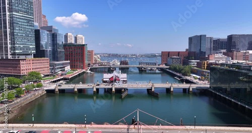 Aerial View of Fort Point Channel in Boston, MA