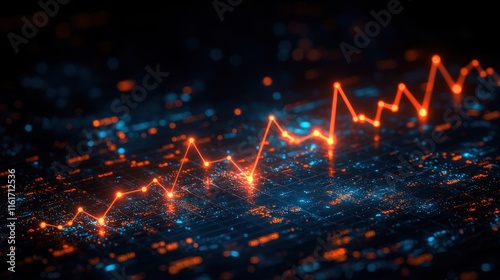 Abstract Data Visualization: Dynamic Stock Market Graph photo