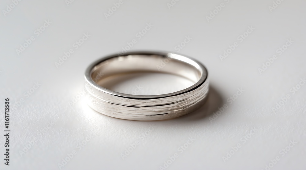 Elegant Silver Band: A Textured Wedding Ring Elegant Silver Band: A Textured Wedding Ring