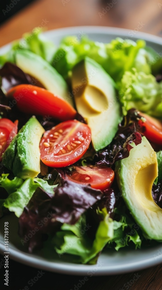 Fresh Avocado and Tomato Salad with Lettuce Fresh Avocado and Tomato Salad with Lettuce