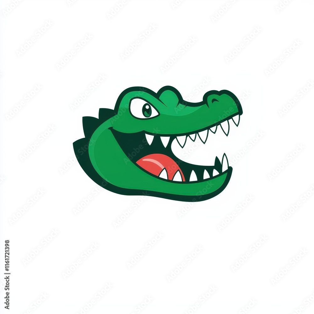 Fototapeta premium Majestic Crocodile Displaying Powerful Teeth and Wide Open Mouth with Lively Tongue Capturing the Raw Beauty of Reptilian Wildlife in Nature