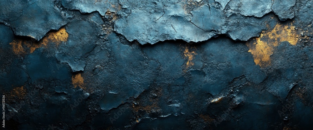 Abstract Dark Blue and Gold Textured Background - Cracked Paint Effect Abstract Dark Blue and Gold Textured Background - Cracked Paint Effect