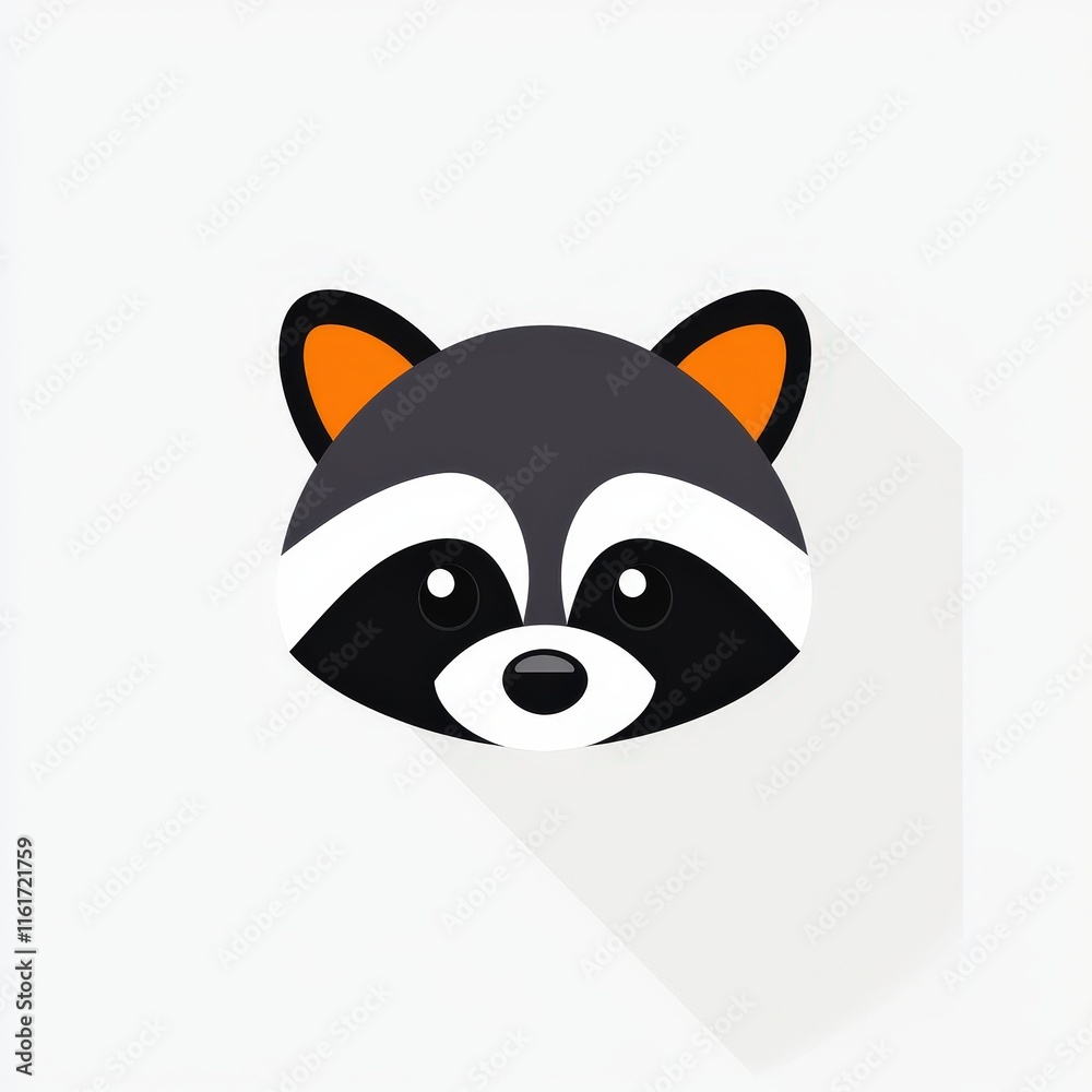 Stylized Raccoon Face Icon with Bold Contrast Highlighting Features and Expressions in a Minimalistic Design for Creative and Artistic Use Stylized Raccoon Face Icon with Bold Contrast Highlighting Features and Expressions in a Minimalistic Design for Creative and Artistic Use