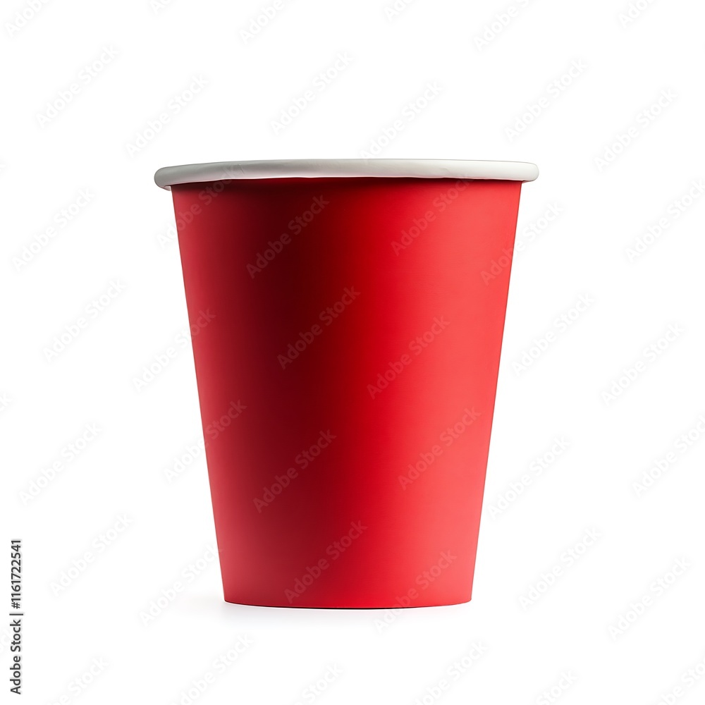 Empty, blank red paper cup isolated on white, eco friend, side view
Empty, blank red paper cup isolated on white, eco friend, side view