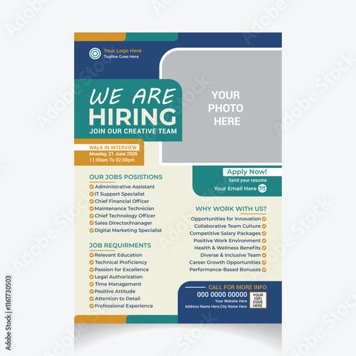 job vacancy poster we are hiring flyer template