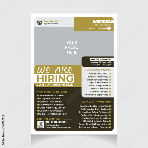 job vacancy poster we are hiring flyer template