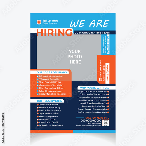 job vacancy poster we are hiring flyer template