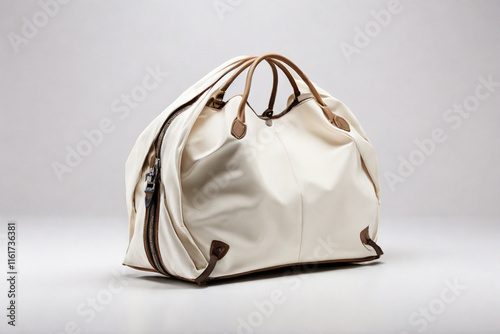 A bag that grows in size as you need it, adapting to the amount of items you want to carry, yet shrinking back to a sleek size when empty. with whitebackground