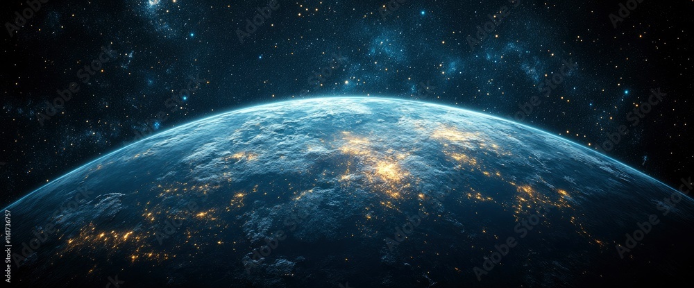Obraz premium Earth at Night A Stunning View of Our Planet from Space