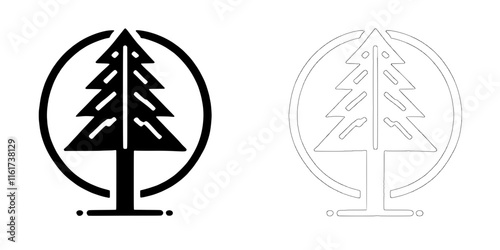 Pine Tree Logo Design:  A minimalist and modern pine tree logo design in black and white, perfect for businesses seeking a natural and timeless look.  