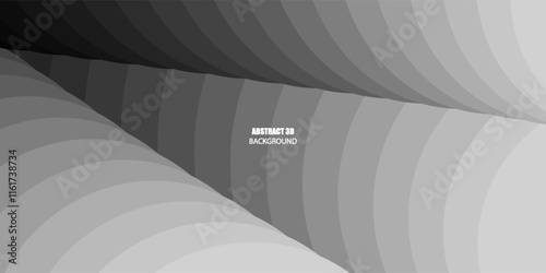 Dark grey to light grey pallet color vector design, showing abstract curve shape step by step decreasing the size on the left side of page