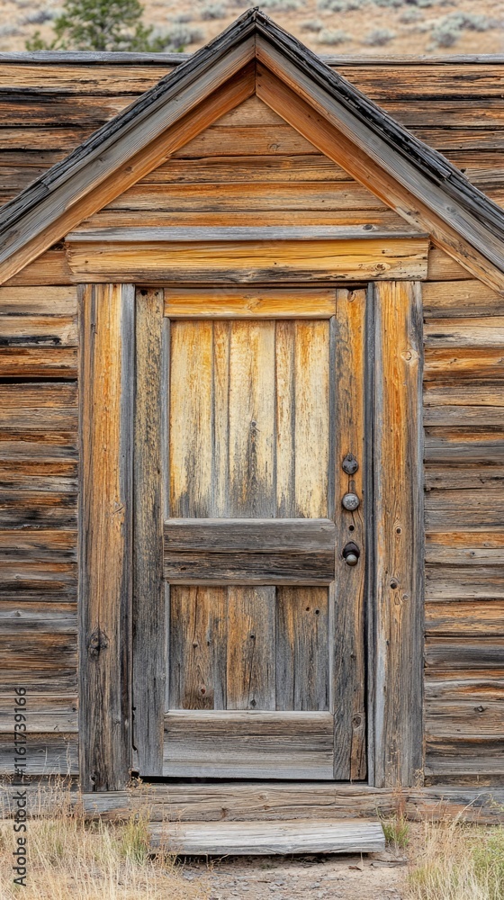 Weathered Wooden Doorway Of An Old Building Weathered Wooden Doorway Of An Old Building