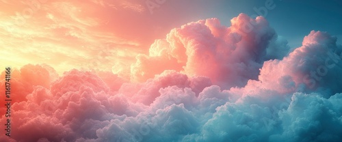 Wallpaper Mural Dreamlike Pastel Cloudscape at Sunrise Serene Aerial View Torontodigital.ca